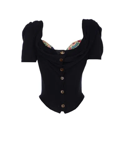 Vivienne Westwood Bea Corset Cardigan In Black