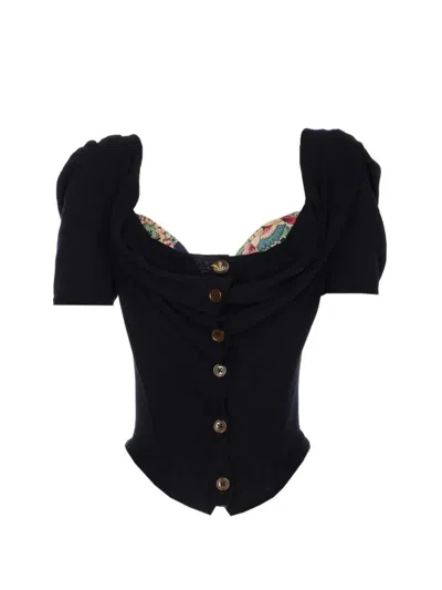 Vivienne Westwood "bea Corset" Cardigan In Black