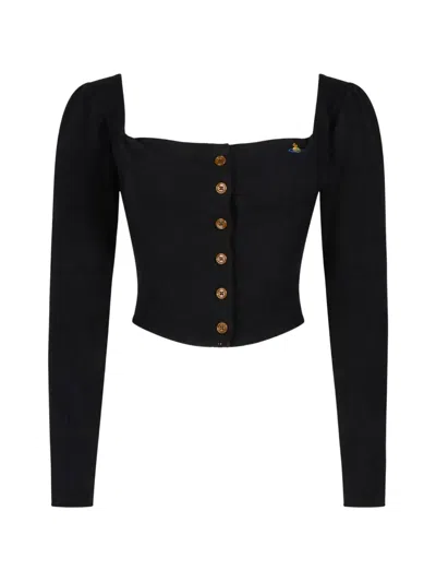 Vivienne Westwood Bea Corset Cardigan In Blue