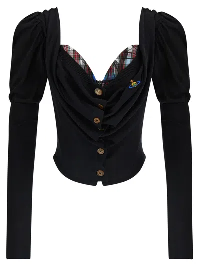 Vivienne Westwood 'bea Corset' Cardigan In Gray
