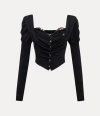 Vivienne Westwood Mens Black Bea Corset Cotton And Cashmere-blend Cardigan In Black