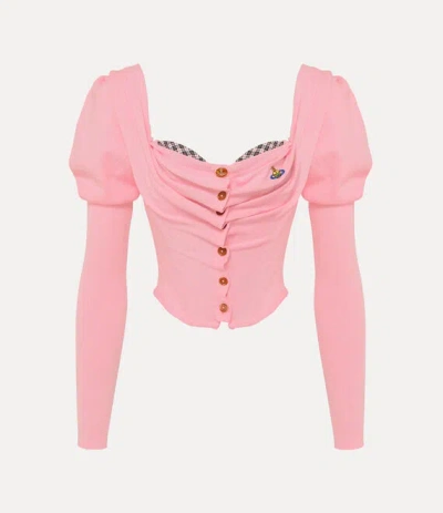 Vivienne Westwood Bea Corset Cardigan Cotton / Cashmere Pink 44 Women