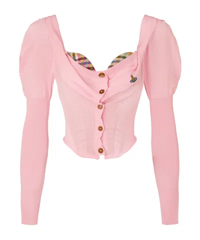 Vivienne Westwood Bea Corset Cardigan In Pink