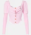 Vivienne Westwood Bea Corset Cotton And Cashmere Cardigan In Pink