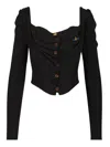 Vivienne Westwood Mens Black Bea Corset Cotton And Cashmere-blend Cardigan In Black