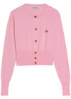 Vivienne Westwood Bea Cotton And Cashmere-blend Cropped Cardigan In Pink