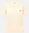 Vivienne Westwood Ribbed Hem Crewneck Top With Short Sleeves In White