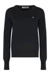 Vivienne Westwood Bea Cotton Blend Crew-neck Sweater In Black