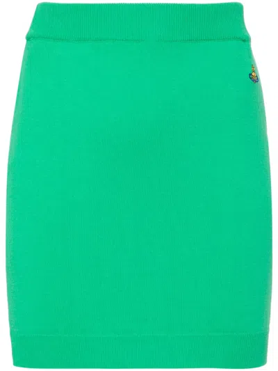 Vivienne Westwood Woman Mini Skirt Green Size M Cotton