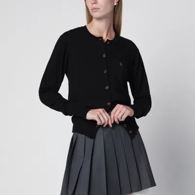 Vivienne Westwood Bea Cotton-cashmere Cardigan With Orb Embroidery In Black