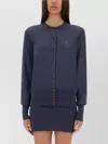 Vivienne Westwood Logo Embroidered Buttoned Cardigan In Blue