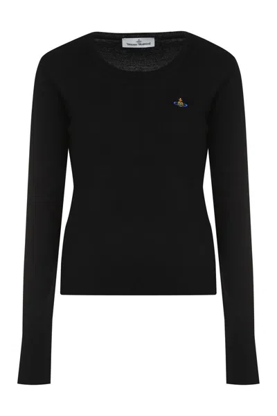 Vivienne Westwood Bea Crew-neck Wool Sweater In Black