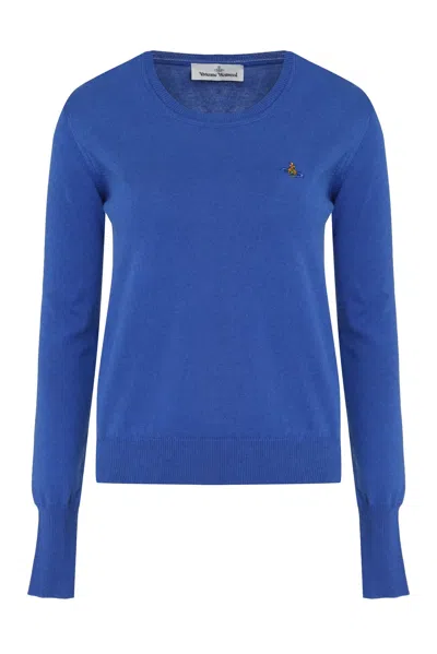 Vivienne Westwood Bea Crew-neck Cashmere Sweater In Blue