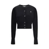 Vivienne Westwood Cropped Cardigan With Button-down Front And Embroidered Detail In Black
