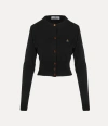 Vivienne Westwood Bea Cropped Cardi Merino Wool / Silk Black L Women In Black