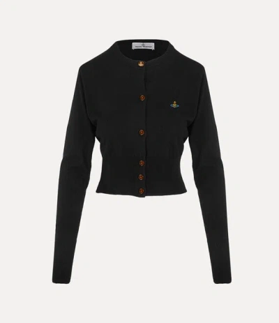 Vivienne Westwood Bea Cropped Cardi Merino Wool / Silk Black L Women