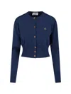 Vivienne Westwood Ribbed Crewneck Knitwear With Cuffs And Hem In Blue