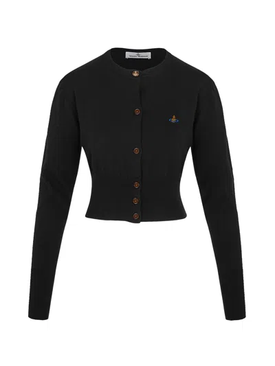 Vivienne Westwood Bea Cropped Cardigan In Black