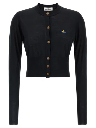 Vivienne Westwood 'bea Cropped' Cardigan In Black