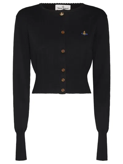 Vivienne Westwood Bea Cropped Cardigan In Black