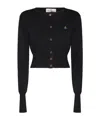 Vivienne Westwood Orb-embroidered Cropped Cardigan In Black