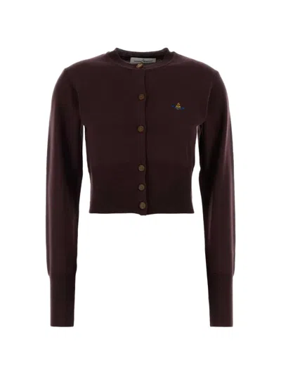 Vivienne Westwood Bea Cropped Cardigan In Brown