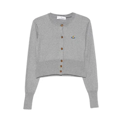 Pre-owned Vivienne Westwood Bea Cropped Cardigan 'dark Grey Melange' | Women's Size L