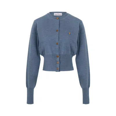 Pre-owned Vivienne Westwood Bea Cropped Cardigan 'denim Blue' | Women's Size M