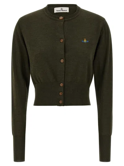 Vivienne Westwood Bea Cropped Cardigan In Green