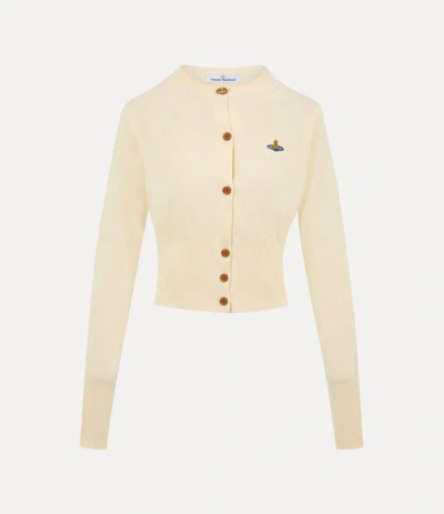 Vivienne Westwood Bea Cropped Cardigan Mako' Cotton Cream Xl Women In White