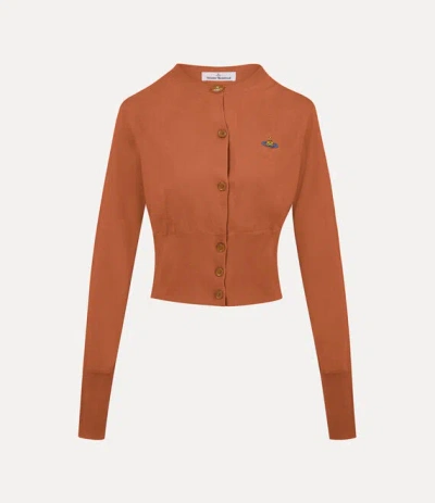 Vivienne Westwood Bea Cropped Cardigan Mako' Cotton Terrarosa Xl Women In Brown