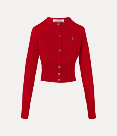 Vivienne Westwood Cropped Fitted Cardigan With Button-down Front In Red