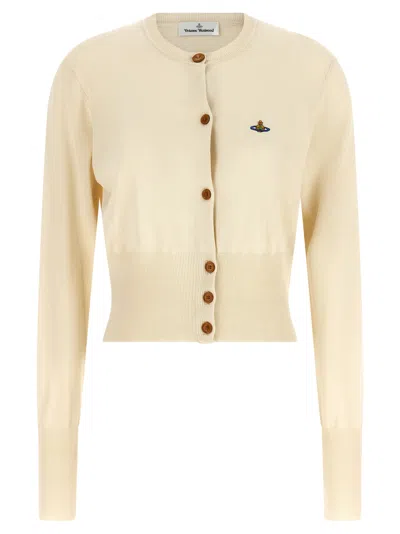 Vivienne Westwood 'bea Cropped' Cardigan In Neutral