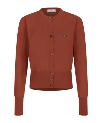 Vivienne Westwood Bea Cropped Cardigan In Orange
