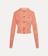 Vivienne Westwood Bea Cropped Cardigan Veg Dye Org. Mako' Strawberry Xs Women In Strawberry