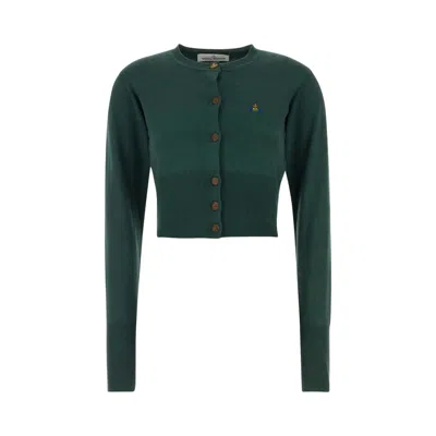 Pre-owned Vivienne Westwood Bea Cropped Cardigan 'woodland' | Brown | Women's Size S