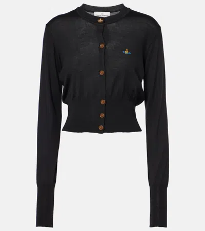 VIVIENNE WESTWOOD BEA CROPPED WOOL AND SILK CARDIGAN
