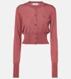 Vivienne Westwood Bea Cropped Wool And Silk Cardigan In Red