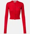 Vivienne Westwood Bea Cropped Wool And Silk Cardigan In Red