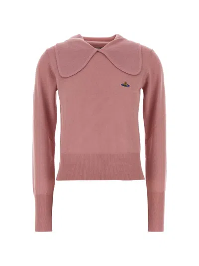 Vivienne Westwood Bea Embroidered-logo Sweater In Pink