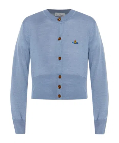 Vivienne Westwood Bea Cropped Cardigan In Blue