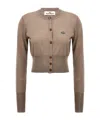 Vivienne Westwood Stone Virgin Wool Orb Bea Cardigan In Brown