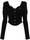 Vivienne Westwood Black Bea Corset Cardi Blouse In Schwarz