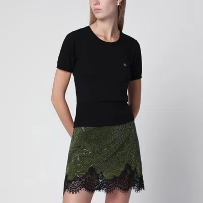 Vivienne Westwood Bea Knitted Cotton And Cashmere T-shirt In Black