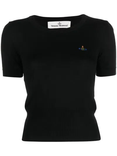 VIVIENNE WESTWOOD VIVIENNE WESTWOOD BEA KNITTED SHORT-SLEEVED TOP CLOTHING