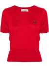 Vivienne Westwood Bea Knitted Short-sleeved Top Clothing In Red