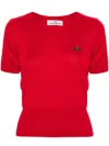 Vivienne Westwood Bea Knitted Short-sleeved Top Clothing In Red