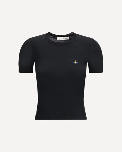 Vivienne Westwood Bea Knitted T-shirt In Black