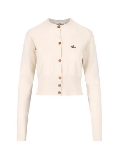 Vivienne Westwood Cardigan Logo Bea In White