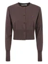 Vivienne Westwood Bea Logo-embroidered Cropped Cardigan In Multi